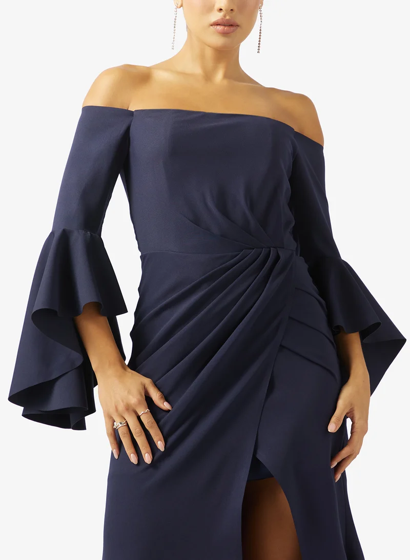 Iyra  Off-Shoulder Draped Detail Dress for Women | Best Price UAE